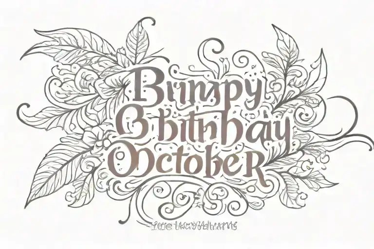 birthday of october 1, 2023 in Roman numerals and the name Blaze Molly-Marie handwritten through ikt tattoo design idea