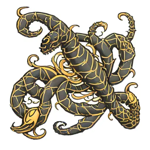 the first name joévan with an intertwined scorpion tattoo design idea