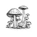 Mushrooms and trolls tattoo design idea