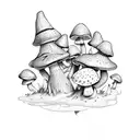 Mushrooms and trolls tattoo design idea