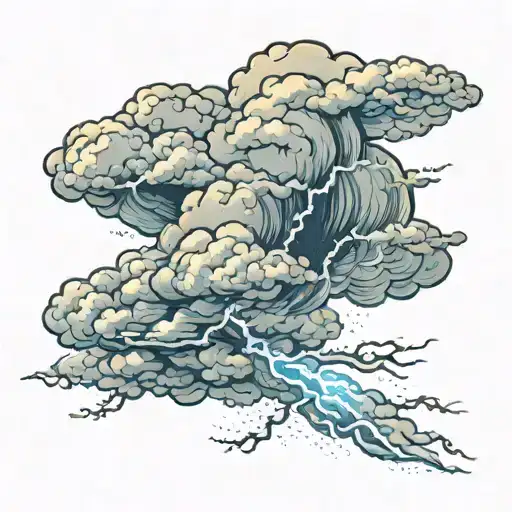 storm cloud storm with lightning tattoo design idea