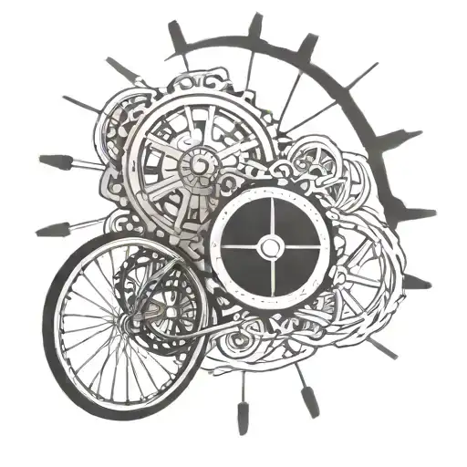 times and wheels tattoo design idea