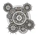 times and wheels tattoo design idea
