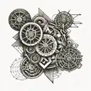 times and wheels tattoo design idea