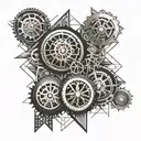 times and wheels tattoo design idea