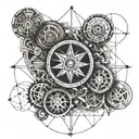 times and wheels tattoo design idea