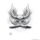 knife to law tattoo design idea