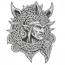 celtic warrior forearm band tattoo design idea