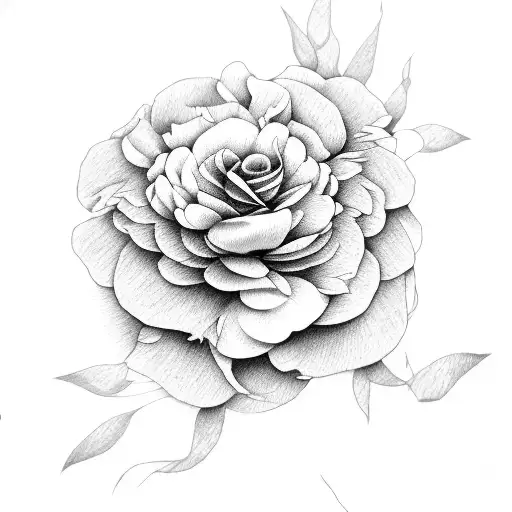 Peony Rose tattoo design idea