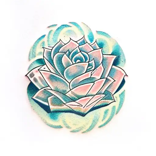 metal hammer and succulents  tattoo design idea