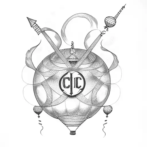 Chi Rho in a balloon tattoo design idea