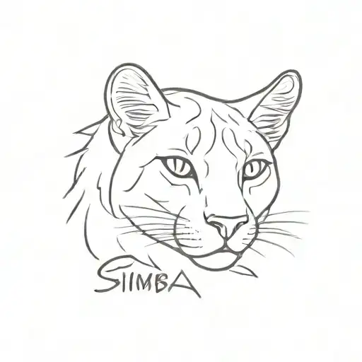 simba name cat tattoo design idea