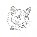simba name cat tattoo design idea