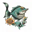 just keep swimming tattoo design idea