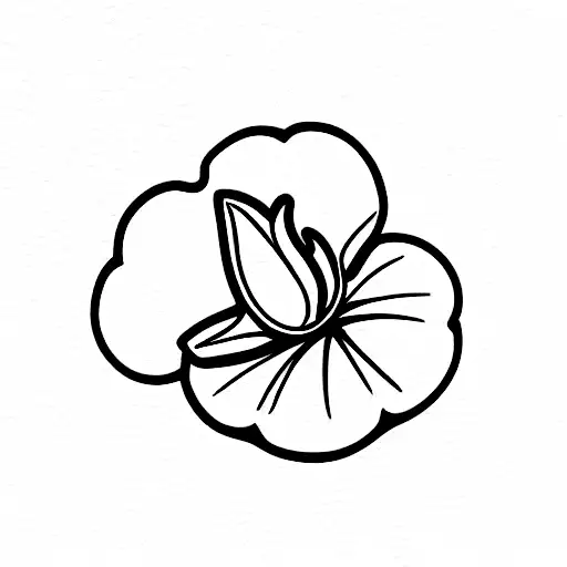 Gardenia and four leaf clover tattoo design idea
