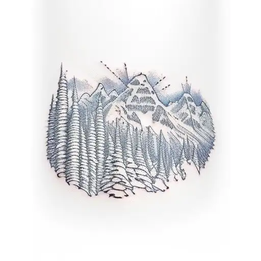 Busch light mountains tattoo design idea