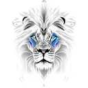 lion with blue eyes tattoo design idea