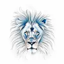 lion with blue eyes tattoo design idea