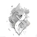 two names both starting with the letter M.  One a boy and one a girl tattoo design idea