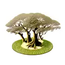 cypress seed tree tattoo design idea