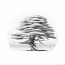 cypress seed tree tattoo design idea