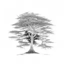 cypress seed tree tattoo design idea