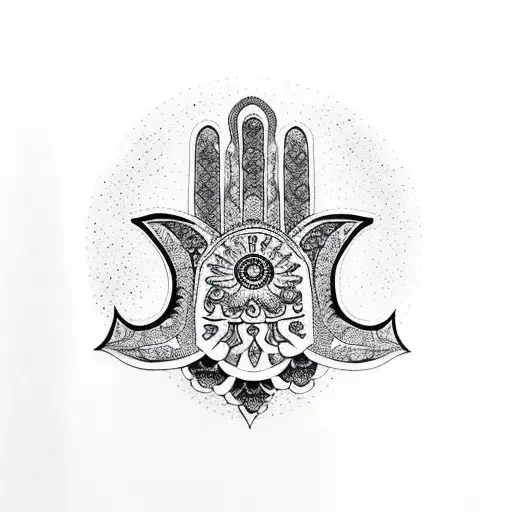PTM Images ''HAMSA HAND 1'' Canvas Abstract Wall Art 15 in. x 15 in.  9-124966 - The Home Depot