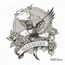 Psalm 23 and Swallows flyging tattoo design idea