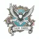 Psalm 23 and Swallows flyging tattoo design idea