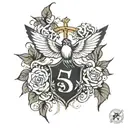 Psalm 23 and Swallows flyging tattoo design idea