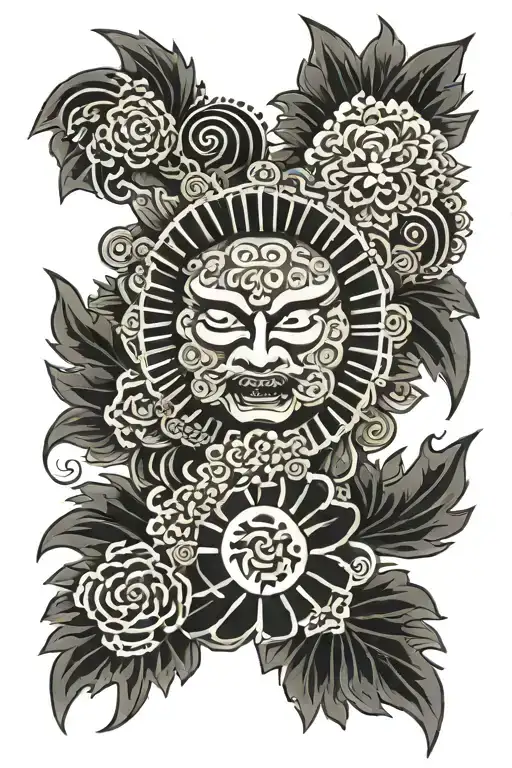 Filipino sun tattoo design idea
