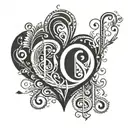 Incorporate musical notes forming a heart shape with the initials of your kids hidden within the design tattoo design idea