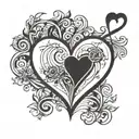 Incorporate musical notes forming a heart shape with the initials of your kids hidden within the design tattoo design idea