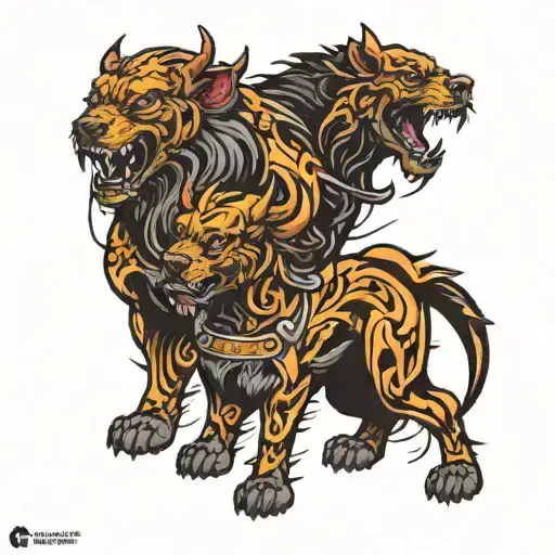 cerberus first in never tattoo design idea