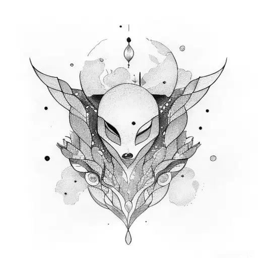 Aurora-inspired kitchen objects tattoo design idea