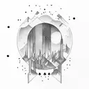 Aurora-inspired kitchen objects tattoo design idea