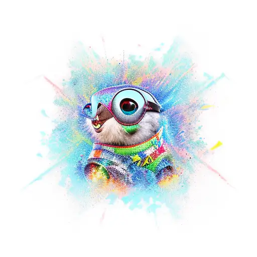 fun nature with a pop of colour  tattoo design idea