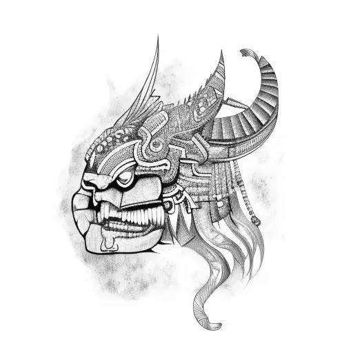 Chakana with Andean motives tattoo design idea