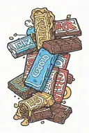 mini chocolate bar tattoo design idea