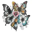 three butterfly talking  tattoo design idea