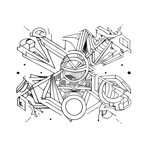 Greek mythology, imagination, creativity, geometric fine line work tattoo design idea