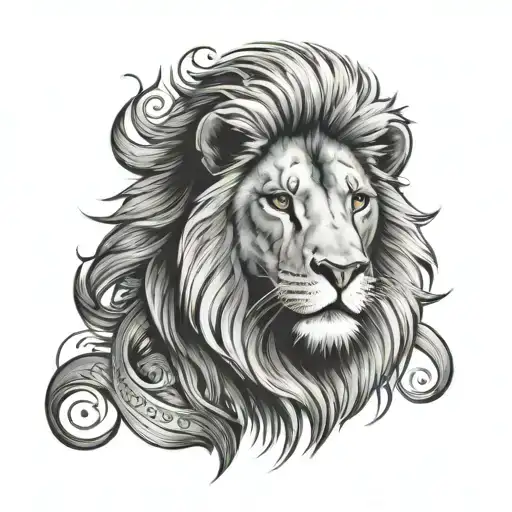 A powerful lion with the Hindi quote 'जो किसी से ना डरे' incorporated in the mane tattoo design idea