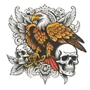german eagle and skull tattoo design idea