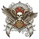 german eagle and skull tattoo design idea
