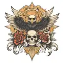 german eagle and skull tattoo design idea