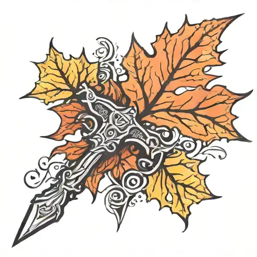 maple leaf, razor blade, Viking, Markus, Emmy tattoo design idea