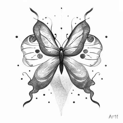 butterfly + freehand lightning tattoo design idea