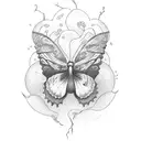 butterflies whit thunders on a storm tattoo design idea