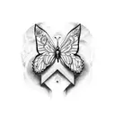 butterflies whit thunders on a storm tattoo design idea