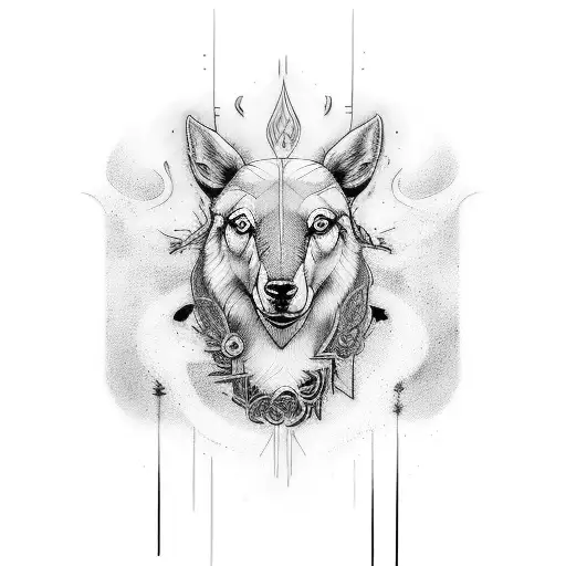 I sit and light and colors come out of me that take over the shepherd around tattoo design idea